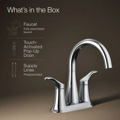 Centerset bathroom sink faucet, 1.2 gpm