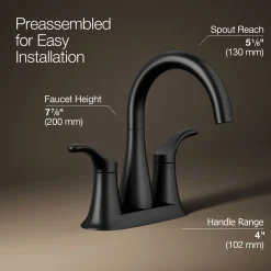 Centerset bathroom sink faucet, 1.2 gpm