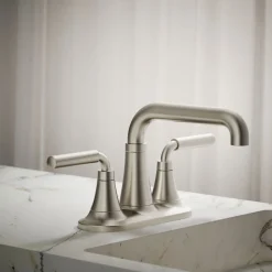 Centerset bathroom sink faucet, 0.5 gpm