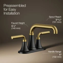 Centerset bathroom sink faucet, 0.5 gpm