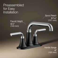 Centerset bathroom sink faucet, 0.5 gpm