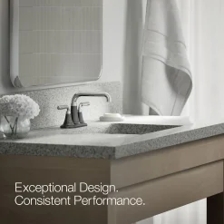 Centerset bathroom sink faucet, 0.5 gpm