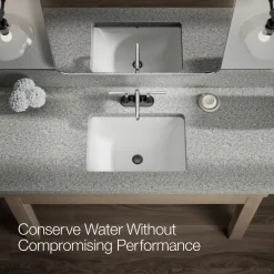 Centerset bathroom sink faucet, 0.5 gpm