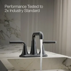 Centerset bathroom sink faucet, 0.5 gpm