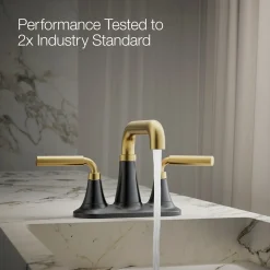 Centerset bathroom sink faucet, 0.5 gpm