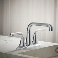 Centerset bathroom sink faucet, 0.5 gpm