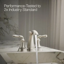 Centerset bathroom sink faucet, 1.2 gpm