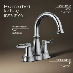 Centerset bathroom sink faucet, 1.2 gpm