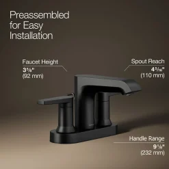 Centerset bathroom sink faucet, 1.2 gpm