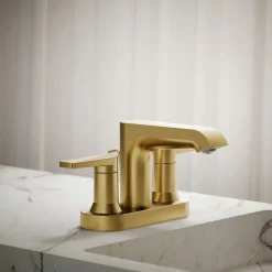 Centerset bathroom sink faucet, 1.2 gpm