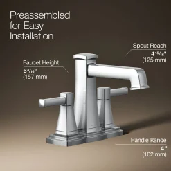 Centerset bathroom sink faucet, 1.2 gpm