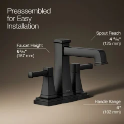 Centerset bathroom sink faucet, 1.2 gpm