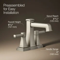 Centerset bathroom sink faucet, 1.2 gpm