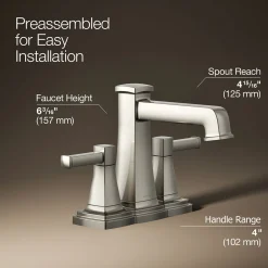 Centerset bathroom sink faucet, 1.2 gpm