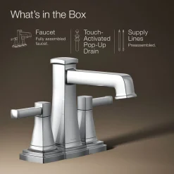 Centerset bathroom sink faucet, 1.2 gpm