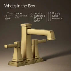Centerset bathroom sink faucet, 1.2 gpm