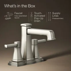 Centerset bathroom sink faucet, 1.2 gpm