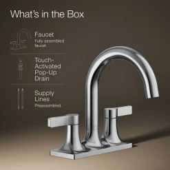 Centerset bathroom sink faucet, 1.2 gpm