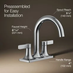 Centerset bathroom sink faucet, 1.2 gpm