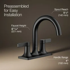 Centerset bathroom sink faucet, 1.2 gpm