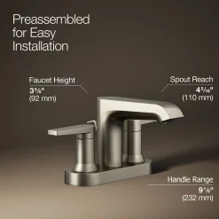 Centerset bathroom sink faucet, 1.2 gpm