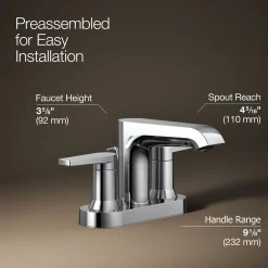 Centerset bathroom sink faucet, 1.2 gpm