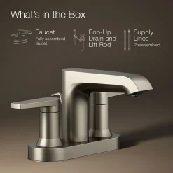 Centerset bathroom sink faucet, 1.2 gpm
