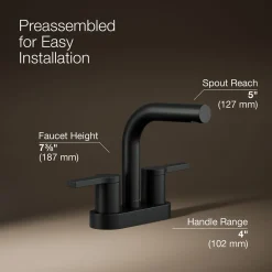 Centerset bathroom sink faucet, 1.2 gpm
