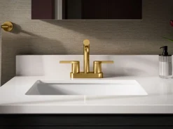 Centerset bathroom sink faucet, 1.2 gpm