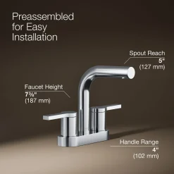 Centerset bathroom sink faucet, 1.2 gpm