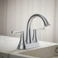 Centerset bathroom sink faucet, 1.2 gpm