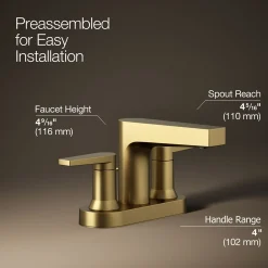 Centerset bathroom sink faucet, 1.2 gpm