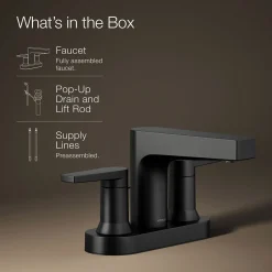 Centerset bathroom sink faucet, 1.2 gpm