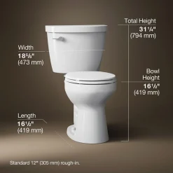ContinuousClean ST two-piece round-front toilet, 1.28 gpf