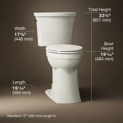 ContinuousClean tall two-piece elongated toilet, 1.28 gpf