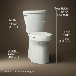 ContinuousClean XT two-piece elongated toilet with skirted trapway, 1.28 gpf