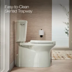 ContinuousClean XT two-piece elongated toilet with skirted trapway, 1.28 gpf