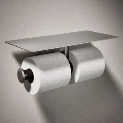 Covered double toilet paper holder