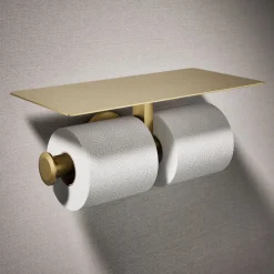 Covered double toilet paper holder