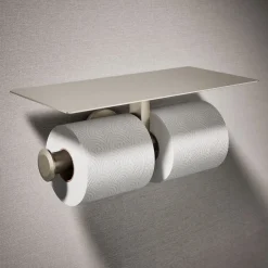 Covered double toilet paper holder