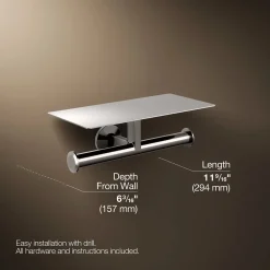 Covered double toilet paper holder