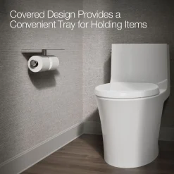 Covered double toilet paper holder