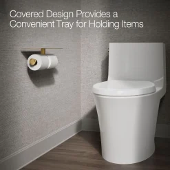 Covered double toilet paper holder