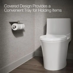 Covered double toilet paper holder