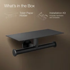 Covered double toilet paper holder