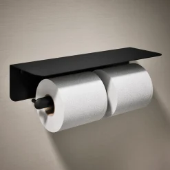 Covered double toilet paper holder