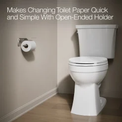 Covered horizontal toilet paper holder