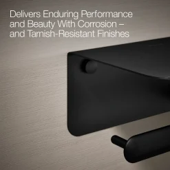 Covered horizontal toilet paper holder
