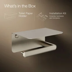 Covered horizontal toilet paper holder