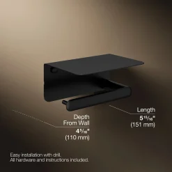 Covered horizontal toilet paper holder